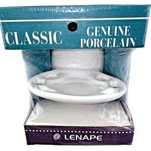 Lenape Porcelain Toothbrush Holder Wall Mount White Bathroom Classic NOS